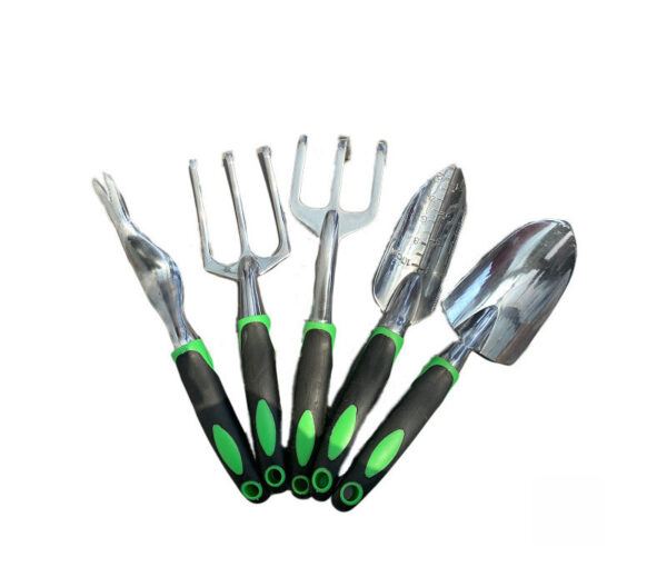 Garden Supplies 9-piece Aluminum Alloy Set, Silicone Two-color Handle Shovel Gardening Tools - Image 2