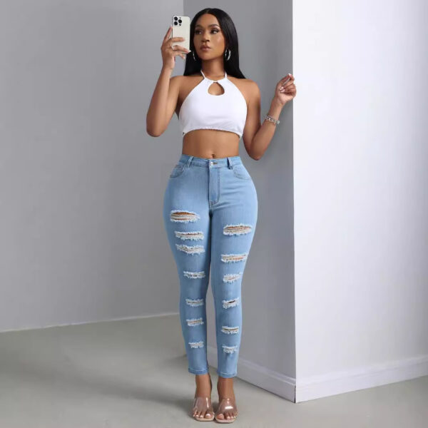 Fashion Personality Women's Ripped Jeans Trousers - Image 3