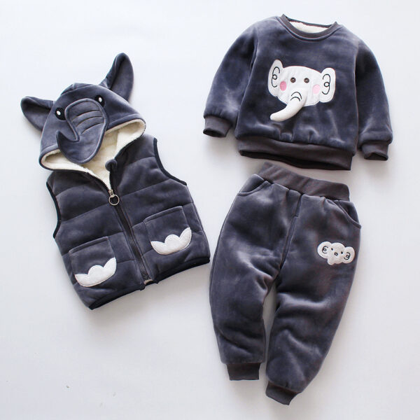 New Children's Clothing Winter Clothes For Boys Baby Thickening Three-piece Set - Image 8