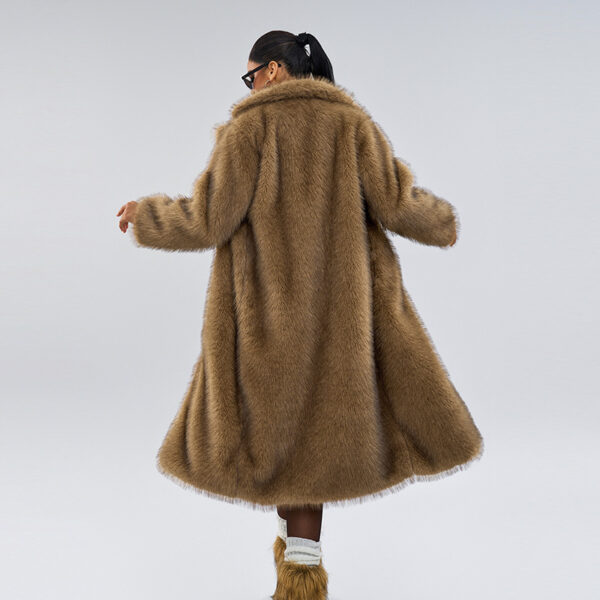 Autumn And Winter Extended Imitation Fur Coat Overcoat - Image 5