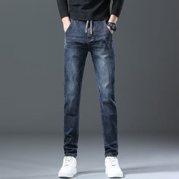 Jeans Men's Straight Loose Elastic All-matching Long Pants