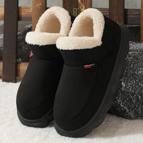 Winter Plush Cotton Shoes Women Men Warm Suede House Shoes For Parents Solid Color Thick-soled Garden Shoes Outdoor - Image 8