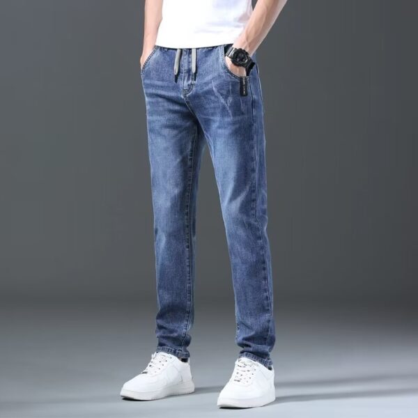 Jeans Men's Straight Loose Elastic All-matching Long Pants - Image 2