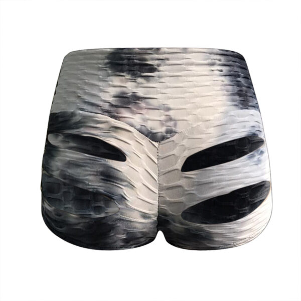 Women's Summer Tie-dye Bubble Cloth Ripped Hip Shorts - Image 7