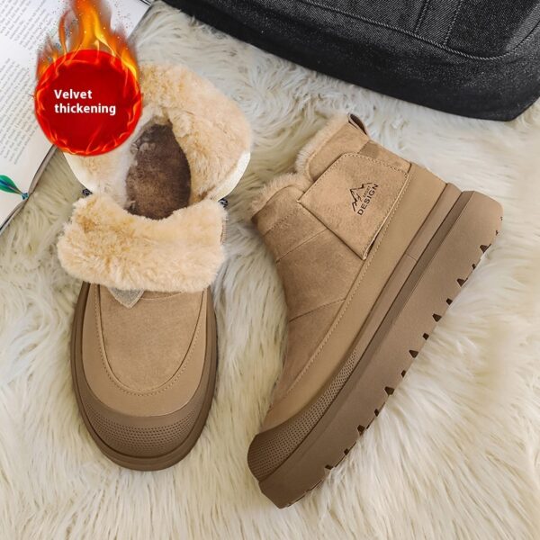 Fleece-lined Thick Casual All-Match Platform Non-slip Snow Boots Trendy Shoes - Image 7