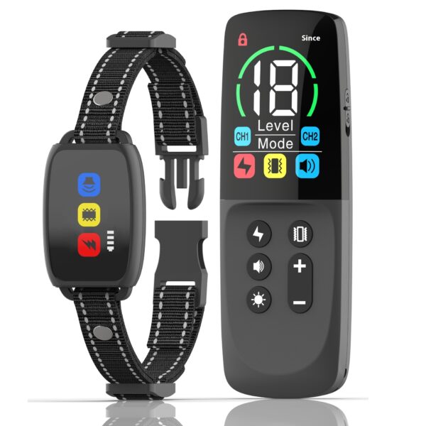 Color Screen Dog Trainer Remote Control Dog Training Electric Shock Collar - Image 4