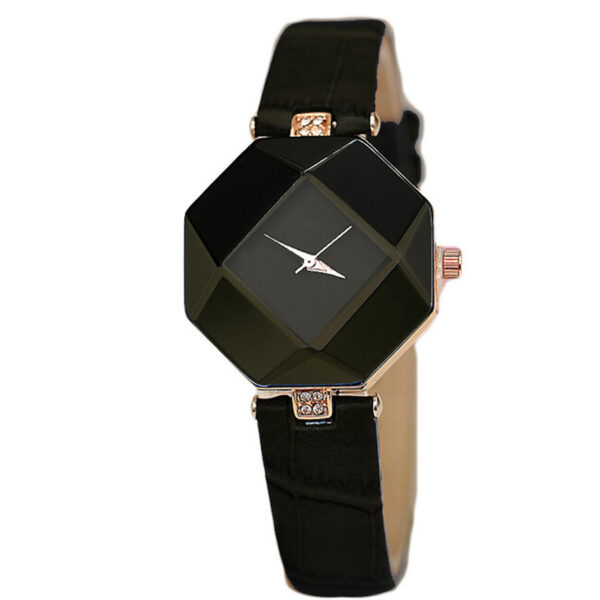 New Style Watch Girl Student Belt Prismatic Glass Simple Fashion Small Dial Quartz Watch - Image 3