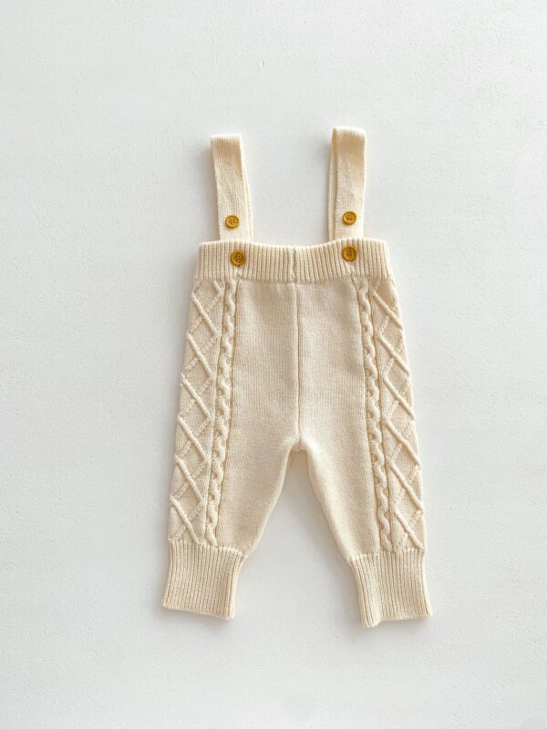 Baby Autumn And Winter Twist Knitted Sweater Jumpsuit - Image 6