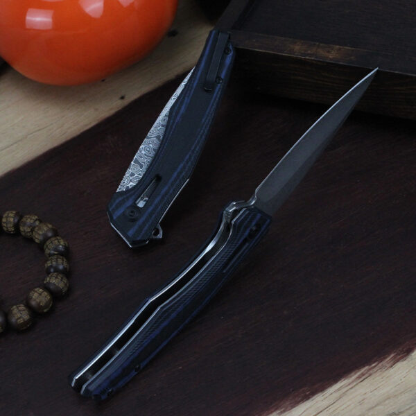 Outdoor Fashion Portable Damascus Folding Knife - Image 4