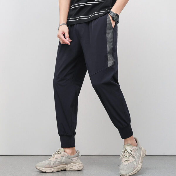 Cropped Thin Casual Drawstring Tappered Pants - Image 5