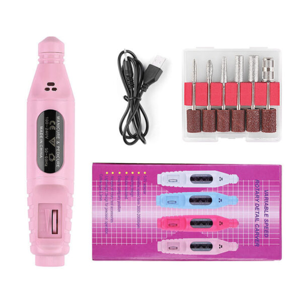 Nail Pen Polisher USB Cable Portable Manicure Sharpener Nail Tools - Image 10