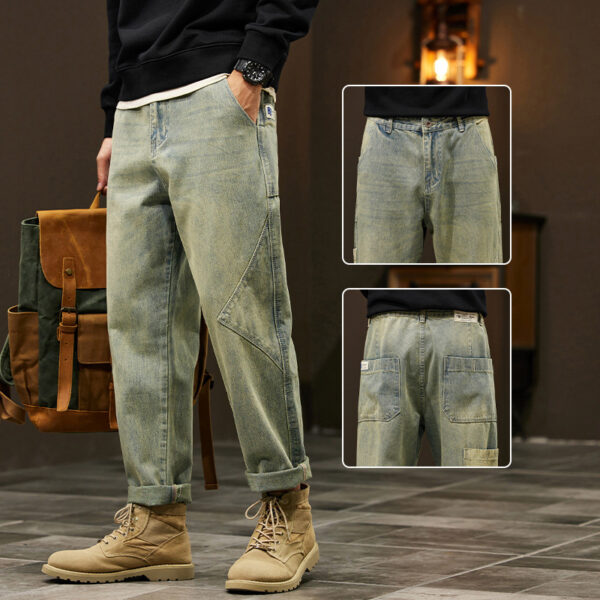 Men's Fashion Casual Workwear Straight Jeans - Image 4