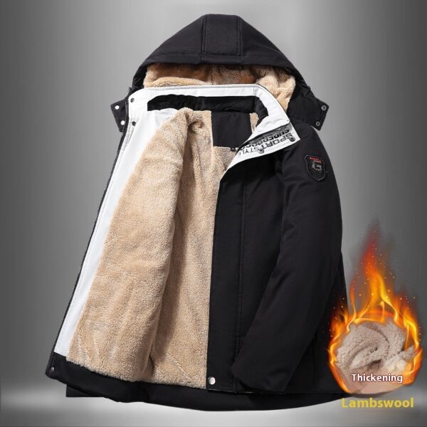 Winter Lambskin Warm Thickened Men's Cotton Clothes - Image 3