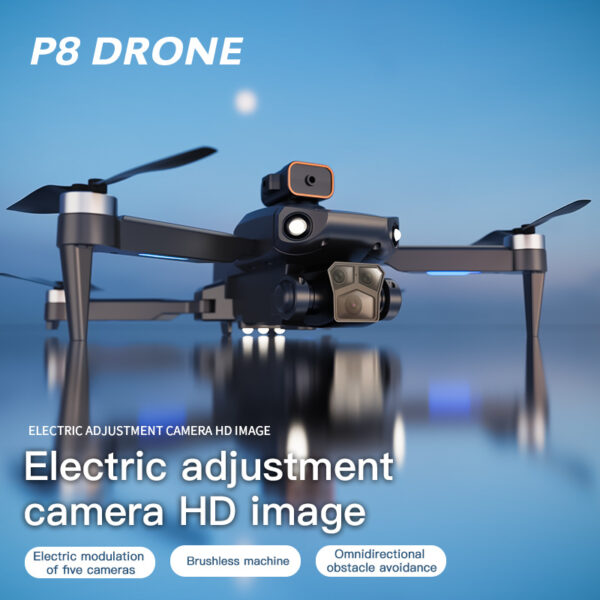 P8 Pro HD Aerial Photography Five Lens Obstacle Avoidance Drone Automatic Return GPS Quadcopter RC Airplane   Optical Flow Electric Control - Image 2